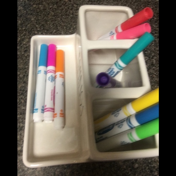 Rae Dunn Ceramic Caddy. Use for Hair Brush Comb or Makeup 💄. 👍🏼 - Picture 2 of 5